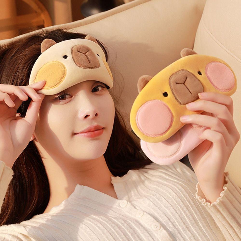 Cooler Cold Gel Kapibala Capybara Sleeping Eyepatch Breathable Plush Eye Patch  Travel Rest Relax