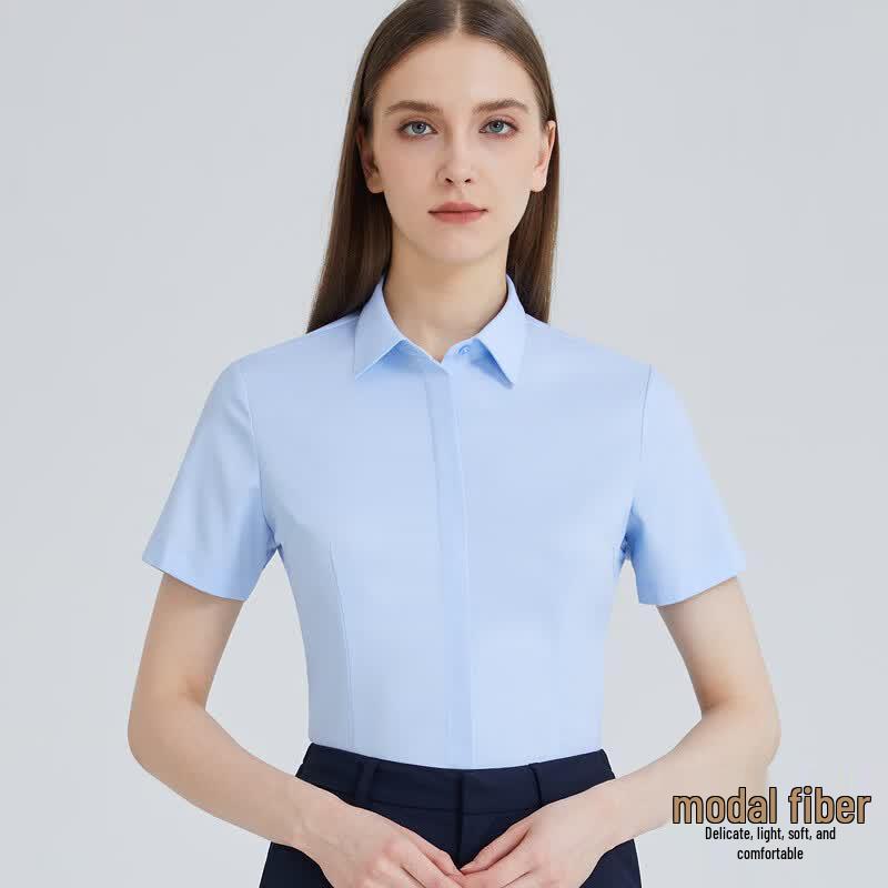 Women s Modal Blend Short Sleeve Business Blouse 155/80