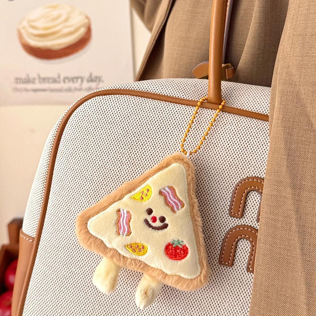 1/4 Pcs Creative Plush Food Pendant Cute Cartoon Pizza Backpack Versatile Pendant Accessories