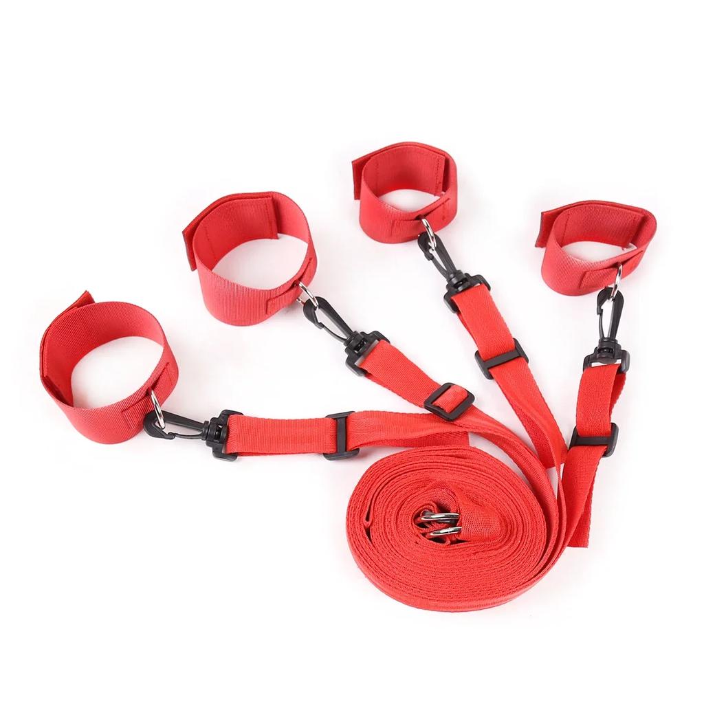 Bondage Bed Set Adult Sex Game Adjustable Handcuff Ankle Restraints Sex Toys for Women Man Couples Slave Erotic Products