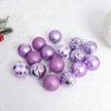 16Pcs/set Electroplating Painting Christmas Ball Ornament Glitter Xmas Baubles New Year Gift Xmas Tree Hanging Pendant Plastic