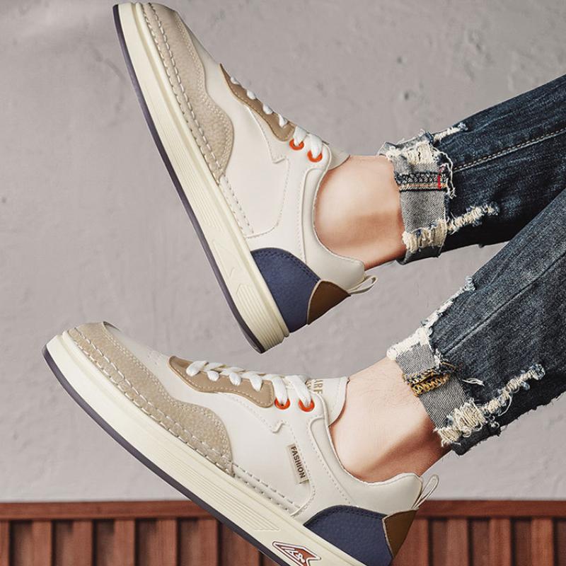 Fashion 2024 New Men's Casual Sports Shoes Four Seasons Sulfide Shoes Men's Walking Sports Shoes Flat Soles Leather Men's Shoe