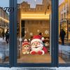 Holiday Glass Decals Christmas Santa Cat Window Sticker, Snowflake Xmas Decal, Waterproof Seasonal Pet Lover Gifts Self-Adhesive Decor for Balcony