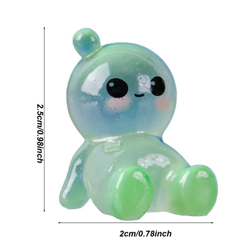 Resin Tiny Cartoon Figurine Noctilucous Glowing in the Dark Miniature Anime Figure Glowing Fairy Garden Statue for Moss