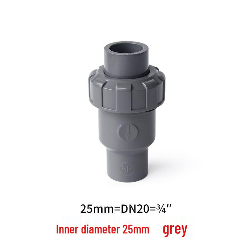 White PVC Ball Check Valve for Water Pipes, Fish Tank Fitting, Sizes: 1 Inch, 25, 32, 40, 50 Mm