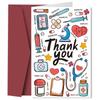1pc Nurse Appreciation Greeting Cards with Envelopes, Thank You Notes for Healthcare Workers Blessing Cards