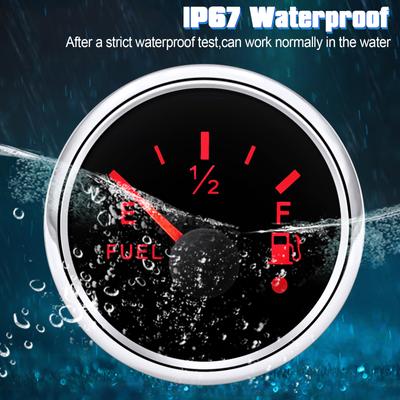 52mm Kraftstoffanzeige 0-190ohm Kraftstoffmesser Mit Alarmfunktion Für Marineboot Auto Yacht 7 Farben Hintergrundbeleuchtung Öltankanzeige