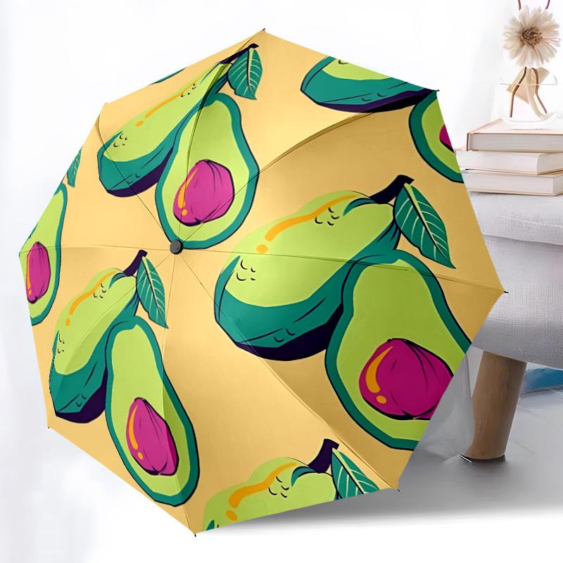 

1pc Avocado Pattern Automatic Open/Close Umbrella - Compact Travel Umbrella, Gift for Birthday, Holiday yy260106009
