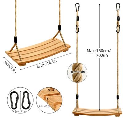 Balançoire en Bois Chaise Balançoire Adulte Extérieur Balançoire Robuste en Bois Intérieur Extérieur Porche Balançoire Siège Suspendu Jardin Arrière Activité de Fête
