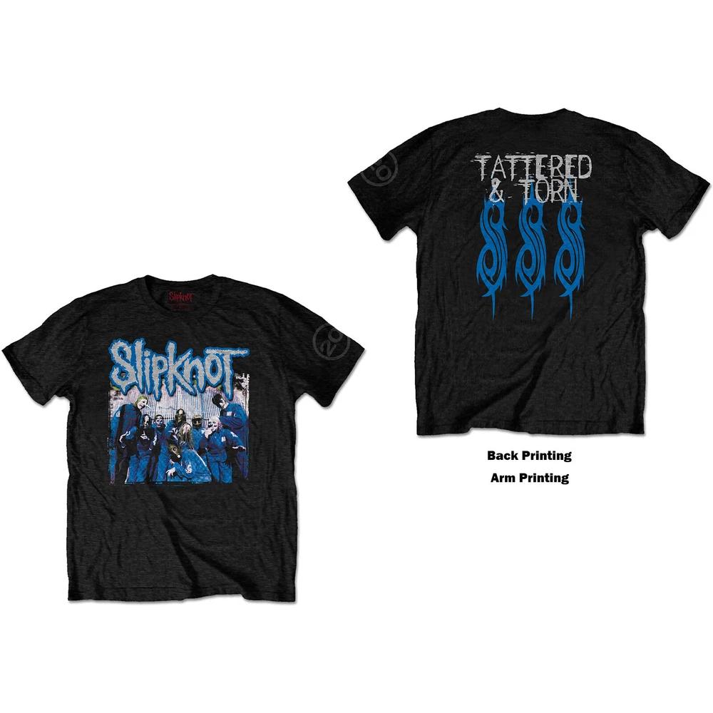 Slipknot Unisex Tshirt 20th Anniversary Tattered Torn (Back Print) S