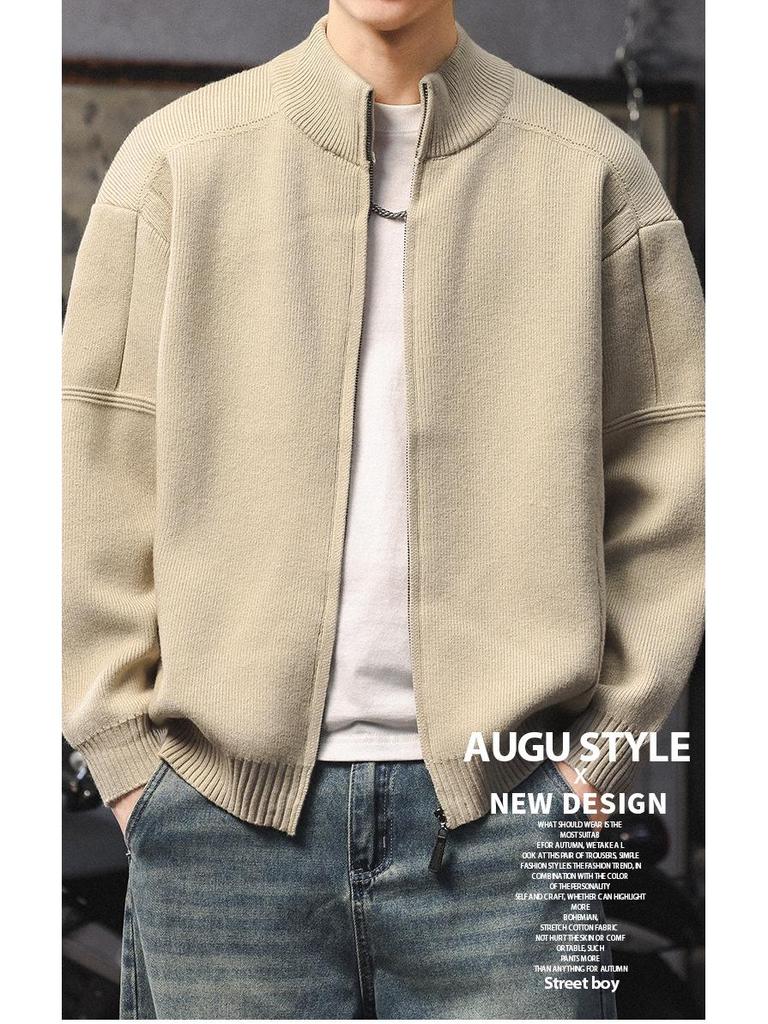 Men's Heavy-Duty Casual Zipper Knit Cardigan Sweater