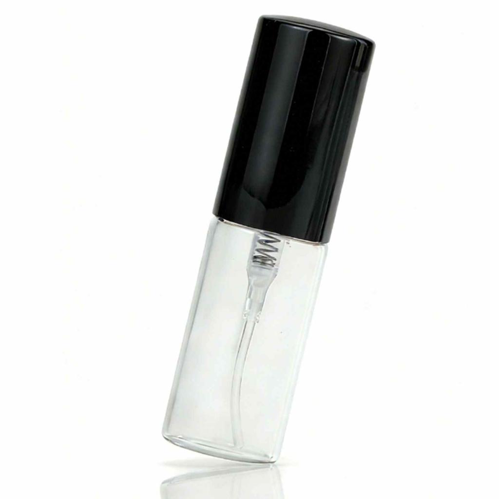 50 Pcs Mini Spray Bottle 5ml Refillable Clear Glass Perfume Spray Bottle for Travel Daily Life Black 5ml Glass
