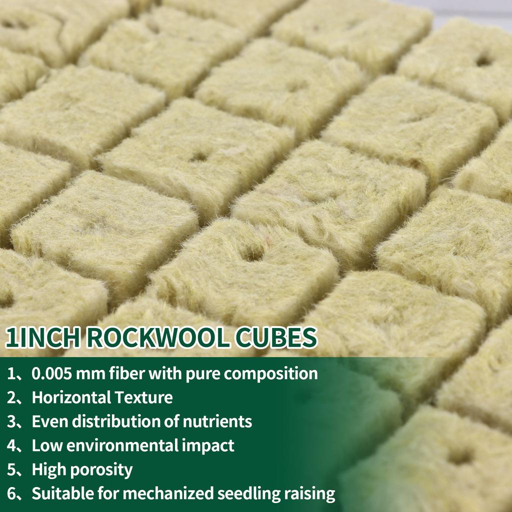 100 Set    With Net Pots, Including 100 Packs 2 Inches Plastic Net Pots, 100 Packs Rock Wool Planting  And