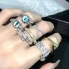 Niche Design Eyes Full Of Diamonds Zir*****Pen Ring Cold Wind Personality High Sense Fashion Stacking Ring