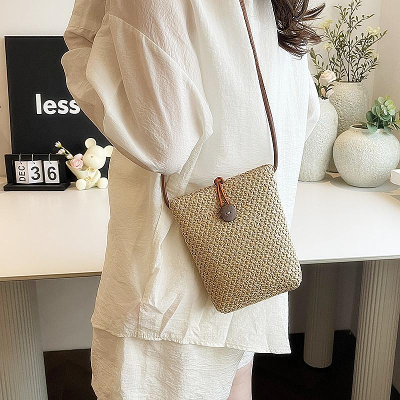 Woven Rainbow Summer Mini Crossbody Bag For Beach Vacation And Daily Use
