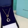 Collar con Colgante de Corazón de Plata de Ley 925 para Mujer Familia T con Diamantes y Esmalte, Cadena Clavicular Azul Clásico, Colgante para Mejor Amiga