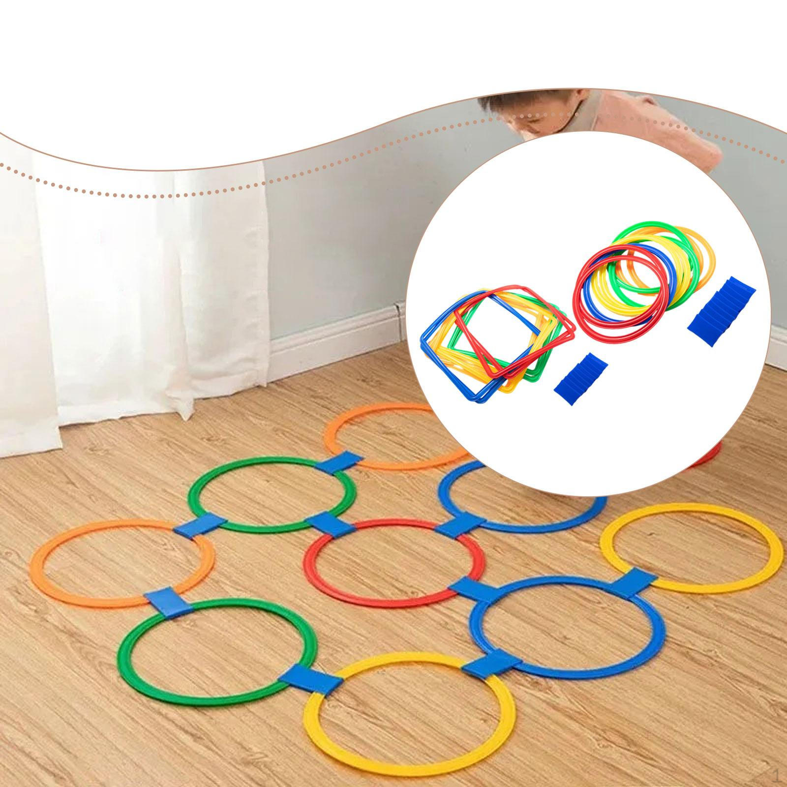 

Hopscotch Game with Connectors Outdoor Indoor Balance Agility Training Obstacle Course for
