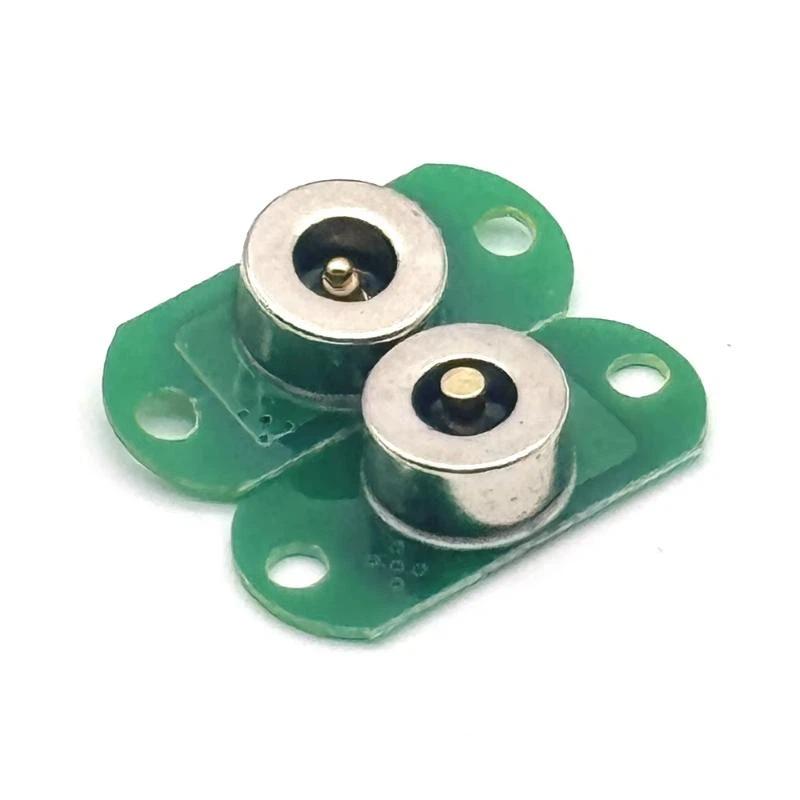 "1/2 Stück Pogopin Stecker Buchse Abstand Federbelastete DC Strombuchse Mit Montagebohrungen 3A DC Magnetischer Pogo-Pin-Stecker"