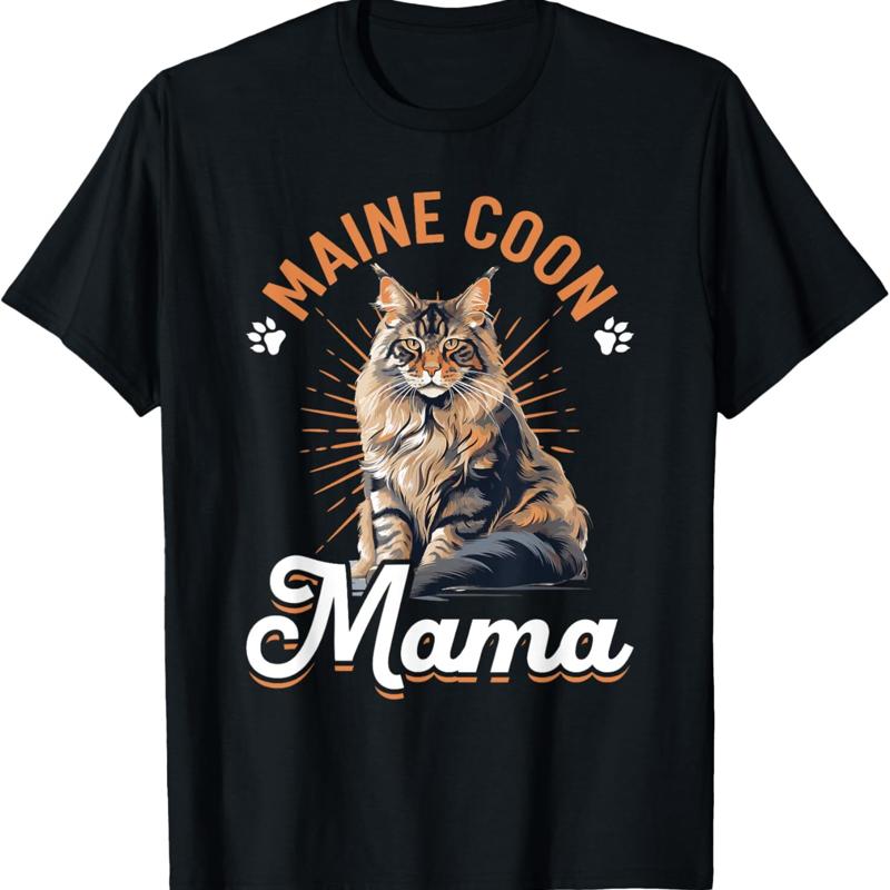 

Maine Coon Cat Breed Pet Mama T Shirt Women Clothing Fashion Graphic T Shirts Personality Aesthetic Clothes Summer Streetwear S