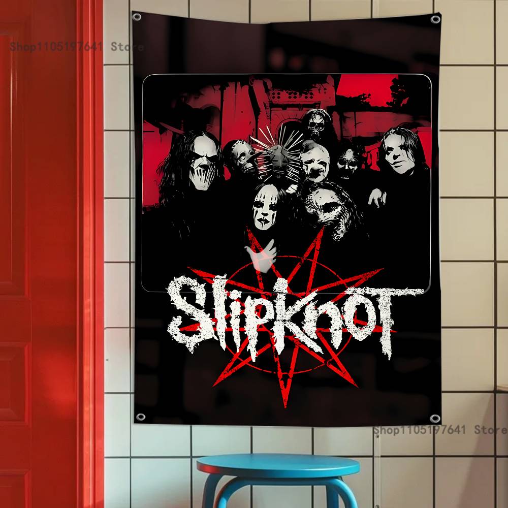 Rock SlipknotES Band Flag Wandteppich Banner Für Schlafzimmer Außen Wohnzimmer Restaurant Bar Wanddekoration Party 74x94cm(29x37in) red