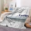 Modischer Aufdruck L-Lufthansa Decke Für Sofa Büro Bett Flugzeug Reisen Schlafen Lesen Entspannen Camping Weich Und Warm