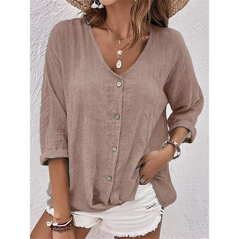 Neuer Damen Chiffon Cardigan V-Ausschnitt Knopf Langarm Leicht Casual Oberteile