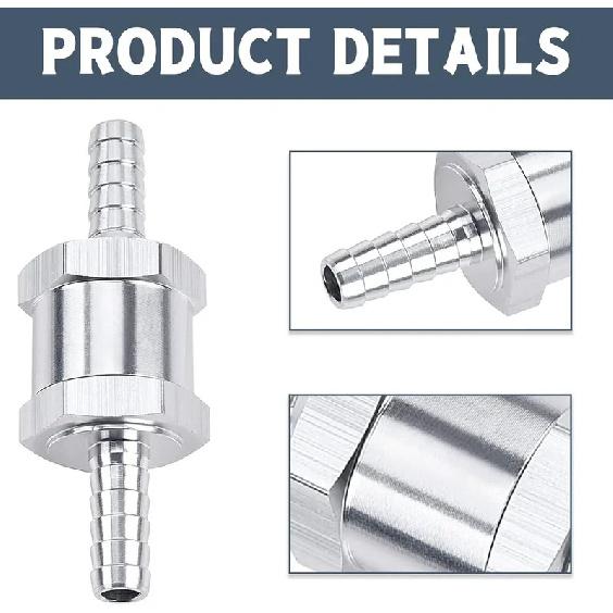 6 8 10 12 14 16mm One-way Non-return Check Valve Fuel Water Gas Air Vacuum Aluminum Alloy Petrol Diesel Water Fuel Line Way
