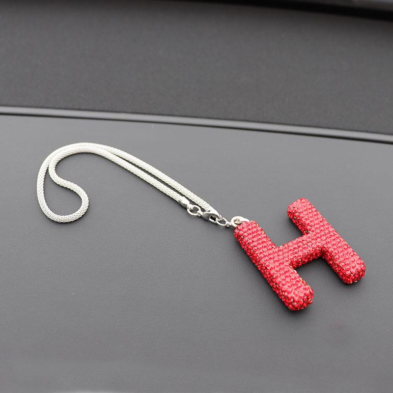 Rhinestone Ceramic Cross Pendant for Car Mirror Decor