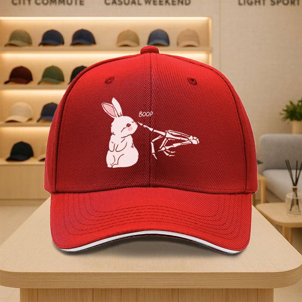 Goth Easter Rabbit Skeleton Boop Funny Graphic Baseball Cap Polyester Casual Adjustable Unisex Hat