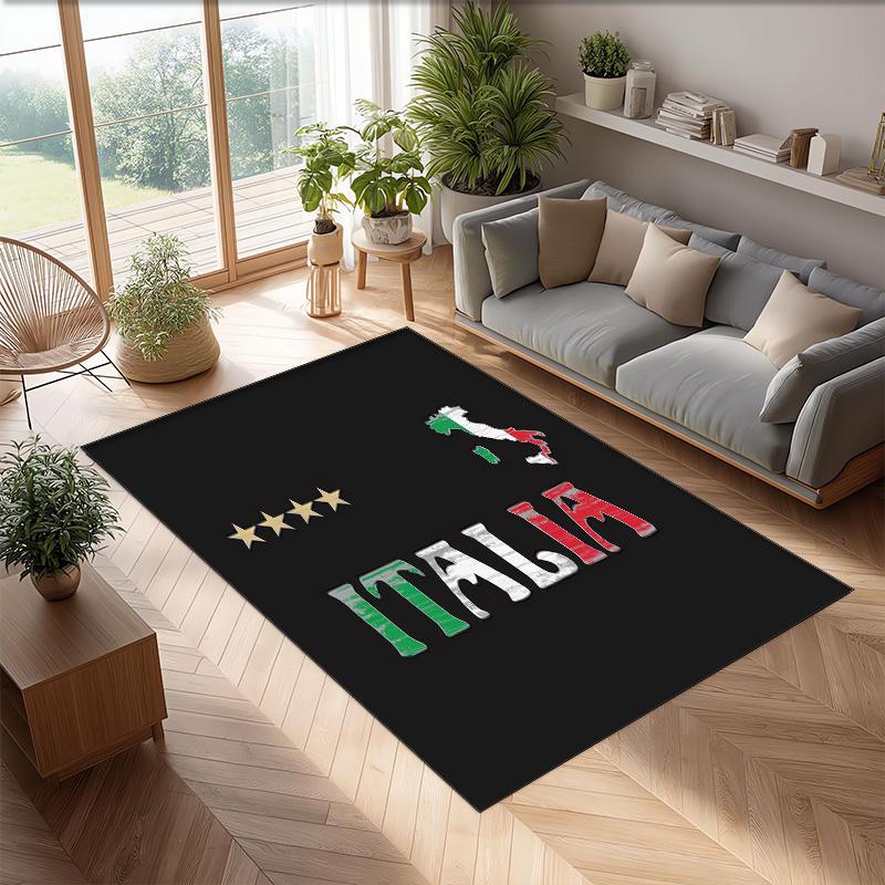 Italy Printed Flannel Area Rug Non Slip Soft Polyester Floor Carpet Indoor Decor Mat for Bedroom Living Room Sofa