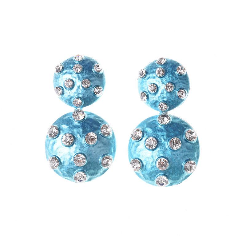 2022 New Products 16 Colors New Rhinestones Jewelry Statement Earrings Big Glass Drop Earrings for Women Fashion Accessories
