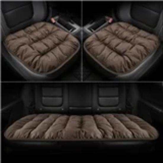 New Car Seat Cushion Single Piece Backless, Autumn and Winter Universal Plush Anti Slip Cushion, Warm Pad Three Piece Set