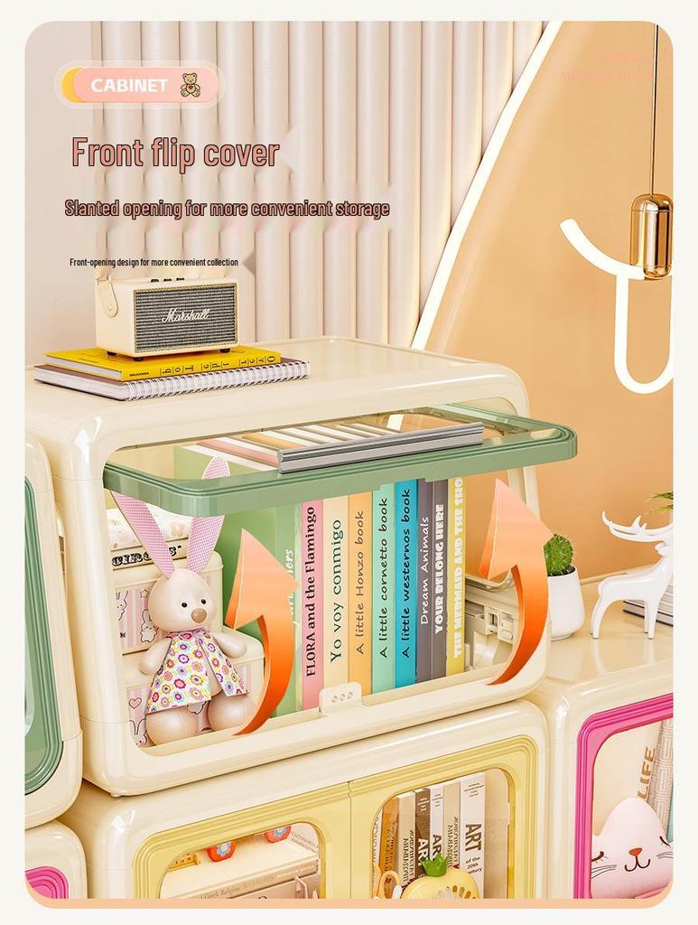 Movable Storage Cabinet for Living Room & Bedroom - Accommodates Toys, Snacks, Clothes