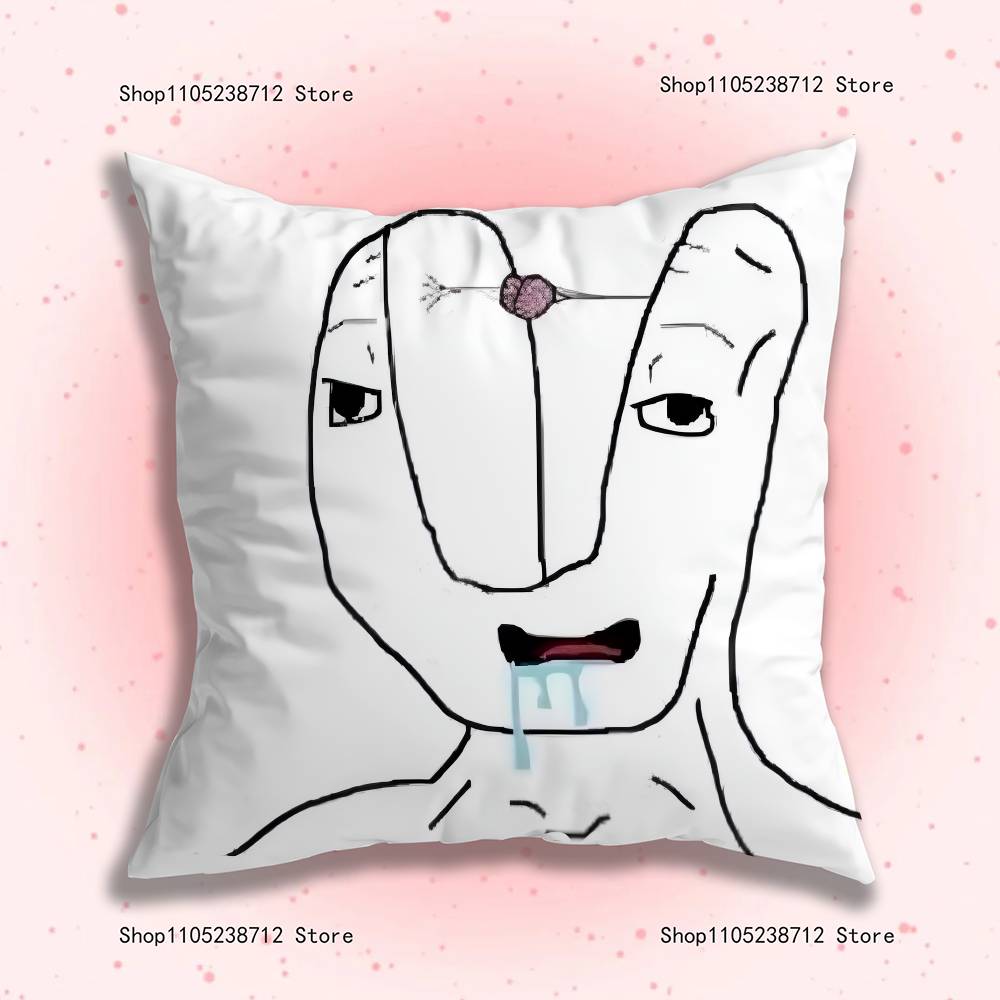 Wojak Soyjak Its Over Funny Meme Pillow Covers Cartoon Sofa Decorative Home Double-sided Printing Short Plush Cute Cushion Cover