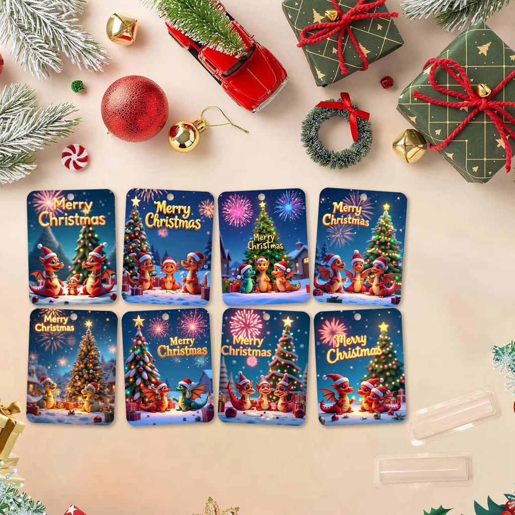 8-Pack Christmas Clips For Cards, Checks, Funny Lipstick Clips, Gift Card Clips, With Plastic Cover And Double-Sided Adhesive