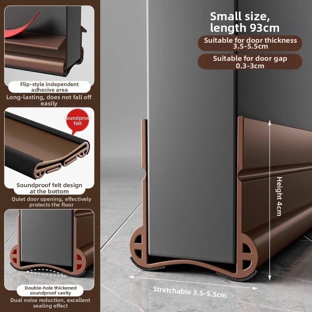 

Door Sweep Door Draft Stopper Soundproof Under Door Gap Filler Bottom of Door S Brown