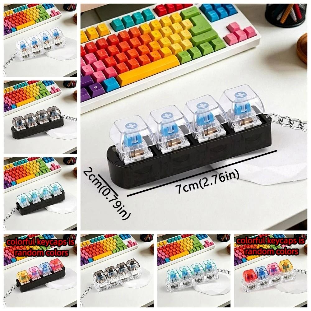 Transparent Mechanical Switch Keyboard 4 Keys Keyboard Fidget Clicker  Home Use