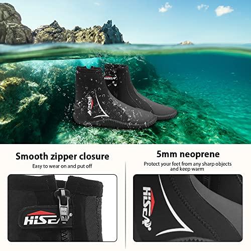 Lixada 5mm Neoprene Diving Boots with Side Zipper, Unisex, for Snorkeling, Scuba Diving, Diving Socks, Surf Boots, Neoprene Socks, Hot Springs, Fishin