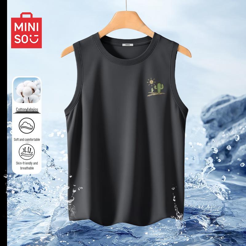 MINISO Men s Loose Fit Cotton Sleeveless T-shirt Vest XL