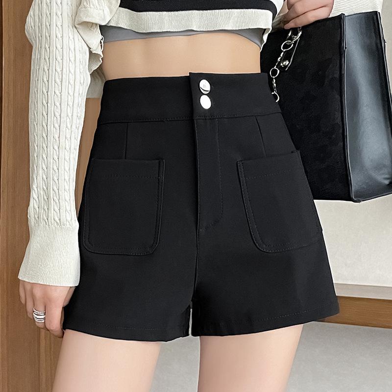 

Большого размера с высокой талией, черные эластичные шорты с широкими штанинами и надписью - летние женские шорты для похудения в корейском стиле. 4XL чёрный