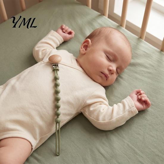 Baby Pacifier Clips Clip, Food-Grade Silicone Teether Holder Chain for Infants, Nursing Toy Tether BPA-Free Anti-Slip Leash 0-24 Months, Boil-Safe