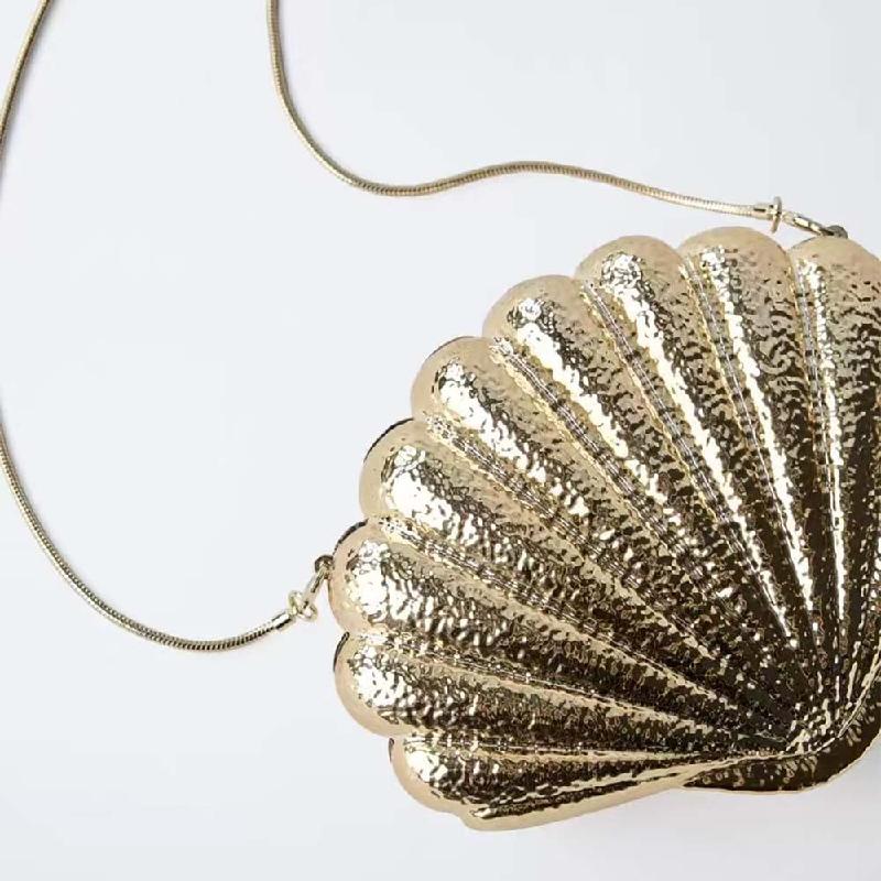 Gold-plated Bag Clutch Small Shell Shoulder Fashion New Evening Crossbody Women's Hand Wallets Bags Famous Luxury Brand Handbag