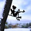 Metal Butterfly Fairy Garden Art Branch Wall Sculpture for Yard Patio Decor
