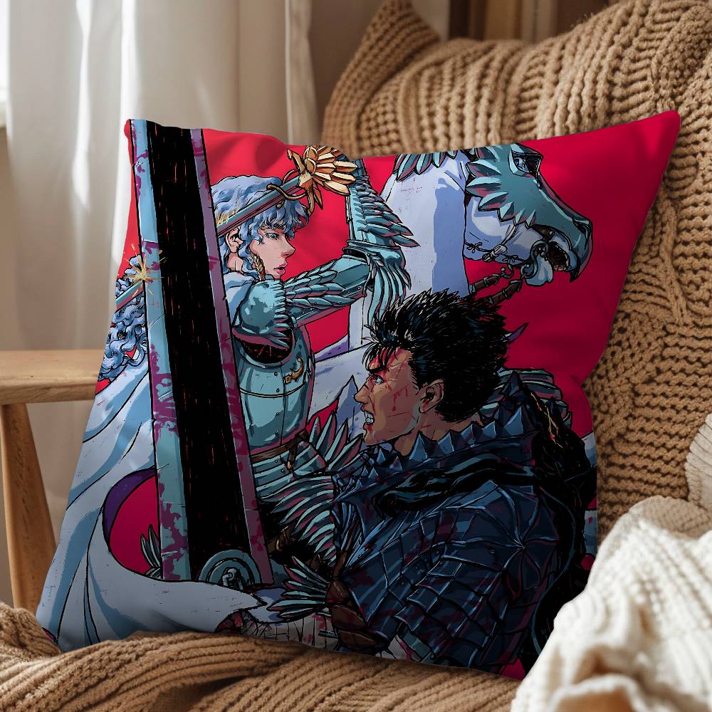 cartoon Griffith Guts Berserk Pillow Case Pillow Case Living Room Sofa Cushion Cover Suitable For Home Bedroom Room Decoration