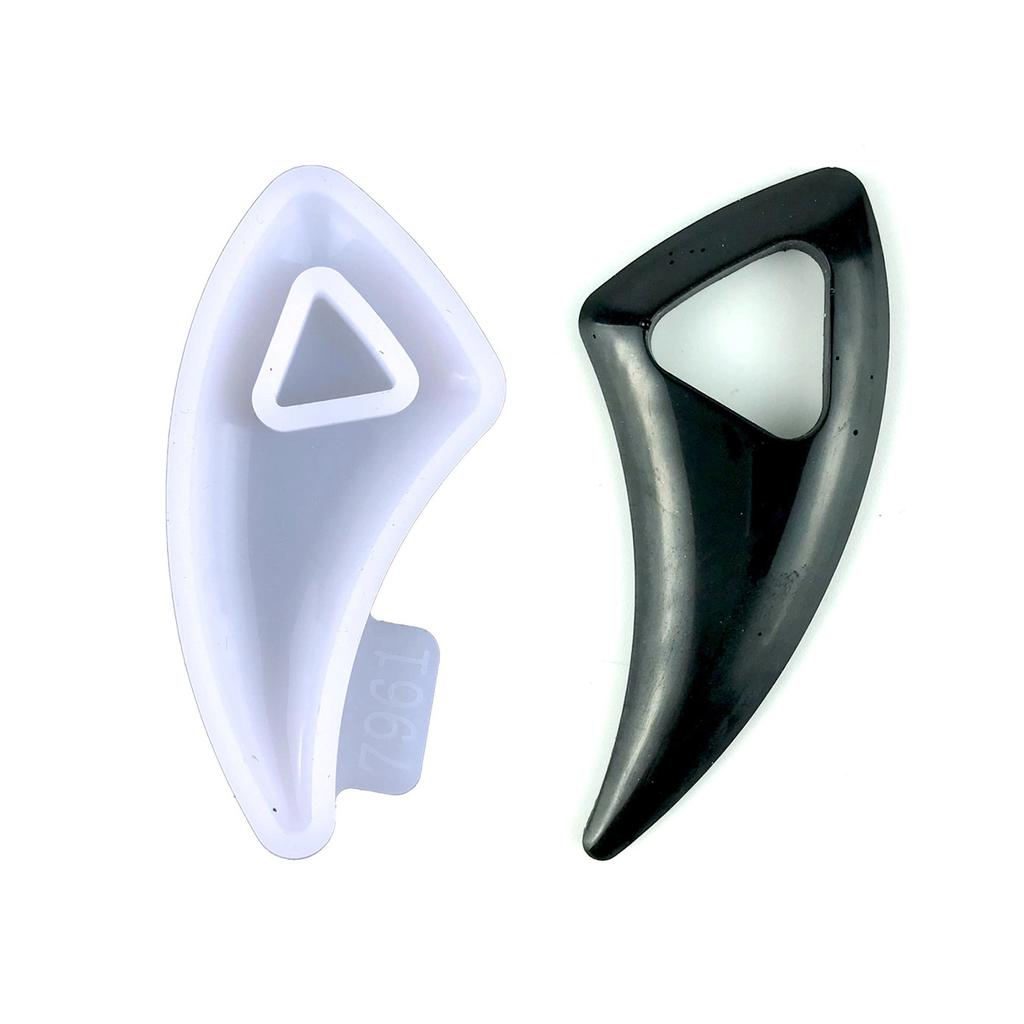 Silicone Pendant Resin Mold with Hanging Hole,DIY Jewelry Casting Mold Wolf Tooth Necklace Silicone Mold for DIY Crafts