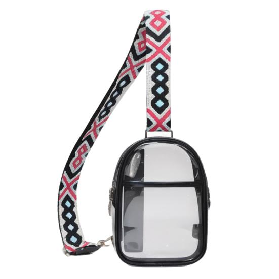 

Прозрачная сумка-кошелек через плечо с регулируемым плечевым ремнем на молнии, водонепроницаемая сумка для очков для телефона для женщин чёрный
