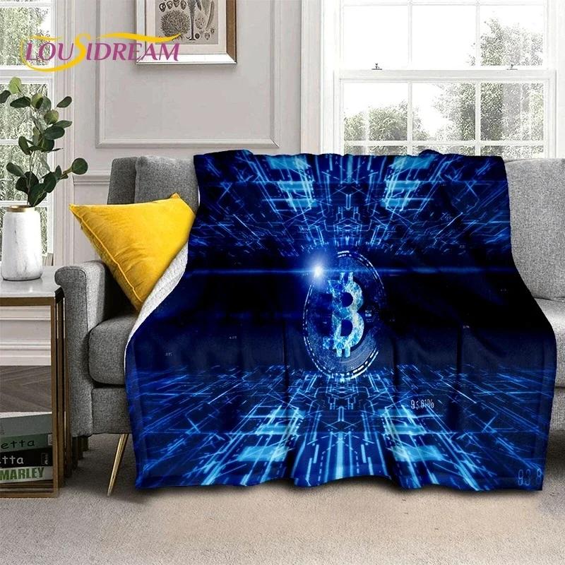 Bitcoin Virtual Currency NFT Soft Flannel Blanket for Beds Bedroom Sofa Picnic,Throw Blanket for Cover Outdoor Leisure Nap Gift