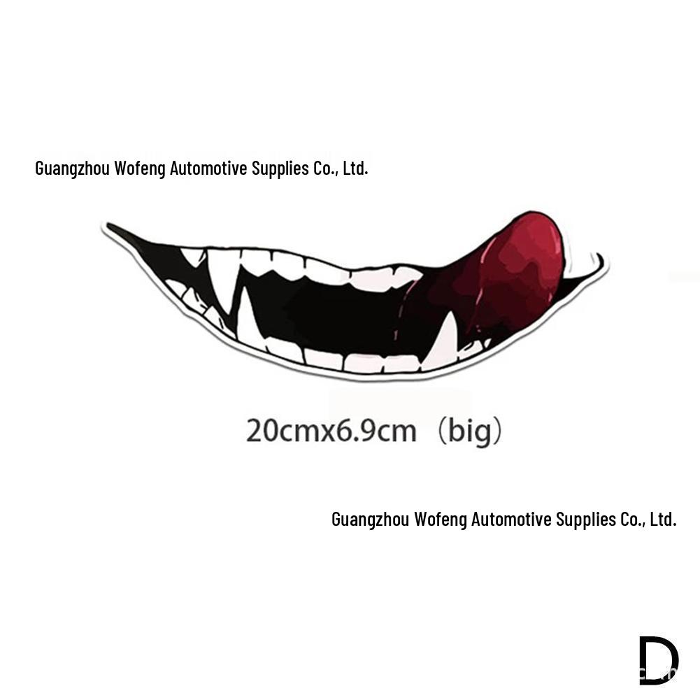 Reflective Evil Teeth Motorcycle Helmet Decals - Dark Personality Stickers P159