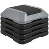 Step de Fitness Stepper Antideslizante con Altura Ajustable de 10/15/20/25/30 cm Carga 150 kg Gris