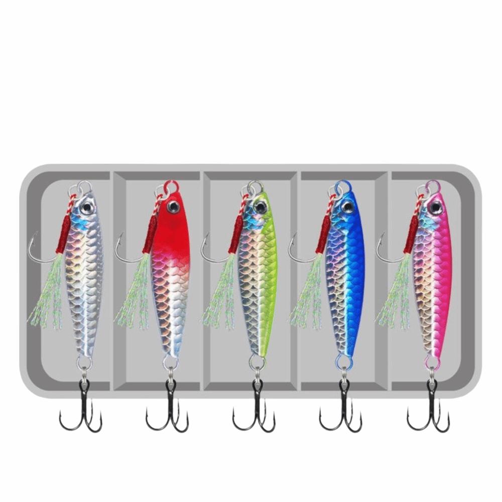5Pcs 7/10/15/20G Simulation Fish Lures Fast Sinking Artificial Bait  Fishing Gear